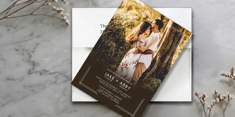 Traditional elegant wedding invitation with classic script typography and formal layout on cream cardstock