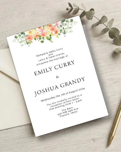 Canva Wedding Invitation Printing Spanish Fork example 1