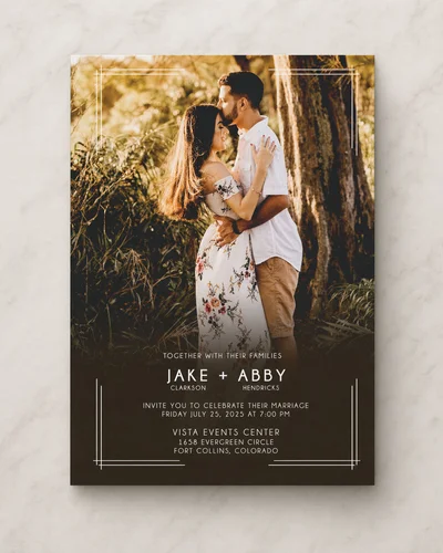 Complete wedding invitation suite with matching pieces
