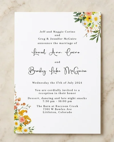 Modern minimalist wedding invitation with sage accent