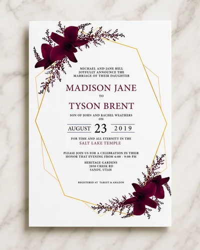 Custom wedding invitation design placeholder