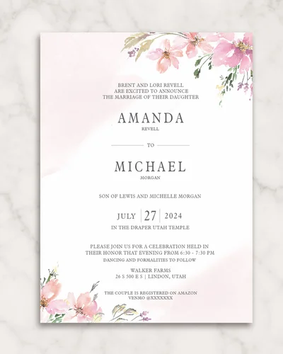 Custom wedding invitation design placeholder