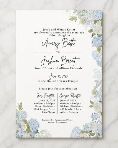 Custom wedding invitation design placeholder