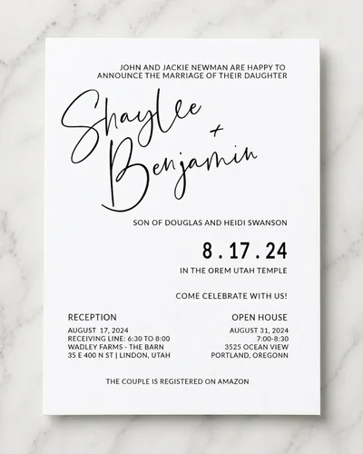 Custom wedding invitation design placeholder