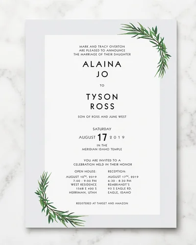 Custom wedding invitation design placeholder