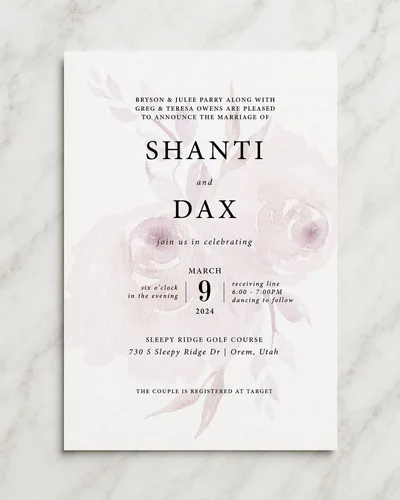 Custom wedding invitation design placeholder