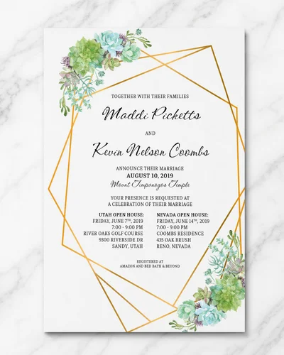 Custom wedding invitation design placeholder