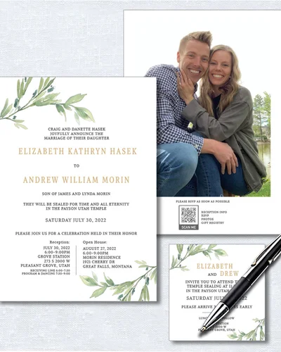 LDS Temple Sealing Invitations Spanish Fork example 2