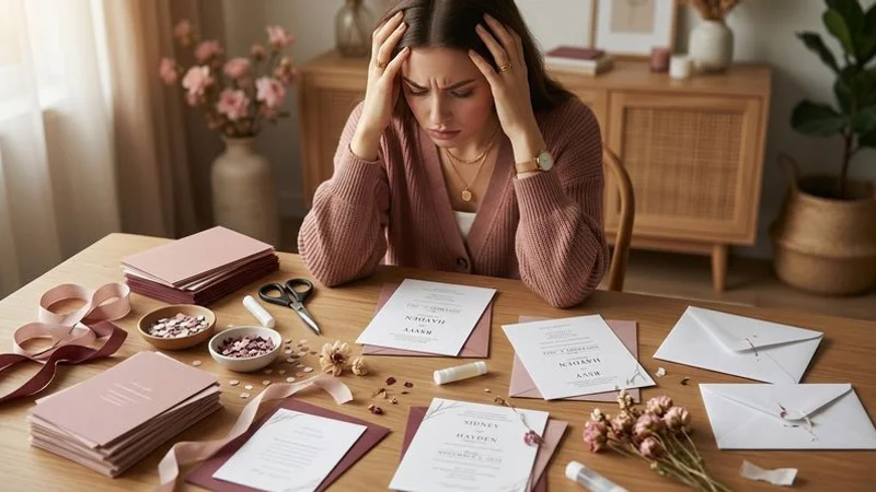 Bride frustrated with DIY wedding invitation materials